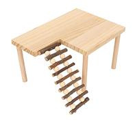 Plateforme de Hamster, Hamster Playground Toys Playing Activity Plateforme avec échelle en Bois Playground Platform for Mouse Gerbil Rat Chinchilla