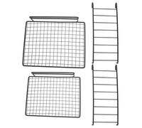 Plateforme de Jeu pour Perroquet avec Échelle, Acier Inoxydable Noir | Grille Robuste, Installation Simple, Nettoyage Facile, pour Cage à Oiseaux Intérieure, Oiseaux et Perroquets