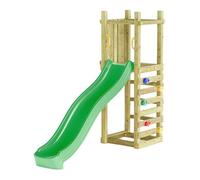 Plateforme de jeux en bois Funny Toboggan + mur d'escalade