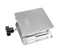 Plateforme de Levage en Acier Inoxydable pour Laboratoire, Support à Ciseaux pour Expériences de Physique Chimie Biologie, Hauteur Réglable 100x100x160mm avec Acier Inoxydable 304 (Poignée Noire)