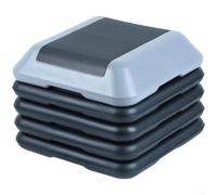 Plateforme de marche de 40 cm avec hauteur réglable pour les exercices d'aérobic et l'activité physique générale (noir et gris)