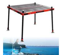 Plateforme de pêche pliable et portable avec trou pour parasol, idéale pour la pêche en tout terrain et en eau profonde, parfaite pour les pêcheurs en bord de rivière ou 100x100x130cm/39x39x51in