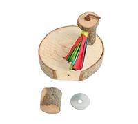Plateforme de Perche d'oiseau en Bois | Stand épais et Robuste pour CACCASSE/BUDERGAR/Parrots | Perche de Mastication et de Repos sûrs avec Une Balle de maïs et Une Corde à (REXVTNSChaVUm-13)