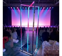 Plateforme de Performance, Bar Portable Festif avec éclairage LED Multicolore, Cube Lumineux sur Socle pour événements, Mariages, Concerts, Restaurants, Bars et Spectacles(A)