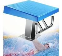 Plateforme de PlongéE en Piscine,Plongeoir de Piscine Standard,en acier Inoxydable avec Surface AntidéRapante Bleue,Supportant Jusqu'à 600Lbs/280kg,Inclinaison à 15° pour Piscines EnterréEs