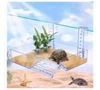 Plateforme de prélasse en acrylique transparent à suspendre pour tortues 18,5 x 17 x 5,5 cm