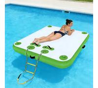 Plateforme de quai flottante gonflable avec échelle amovible et sac de rangement pour activités aquatiques