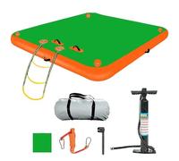 Plateforme de quai flottante gonflable avec échelle amovible, surface antidérapante pour piscine et plage