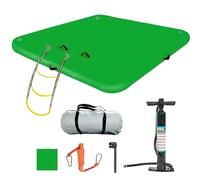 Plateforme de quai flottante gonflable - Grand tapis d'eau avec échelle amovible, surface antidérapante, pompe à air incluse, pour piscine et plage