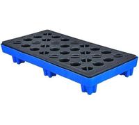 Plateforme de rangement industrielle empilable avec drain - Design modulaire pour l'organisation des tambours et des conteneurs dans le garage ou l'atelier