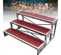 Plateforme de réhausseur de chœur portable, escalier de chorale à 3 niveaux de 20 cm de haut, support de conférence de musique, pupitre de parole, podium photo de groupe, scène pliable