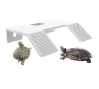 Plateforme de repos pour tortue - Rampe en plastique pour tortue - Double échelle pour grenouille, reptile et amphibien (blanc, taille L)