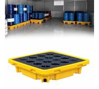 Plateforme De Rétention Des Déversements Robuste Avec Accès Pour Chariot Élévateur, Bac Modulaire Antidérapant Et Étanche En Plastique Pour Usage Industriel - Durable, Grande Capacité, Vidange Facile
