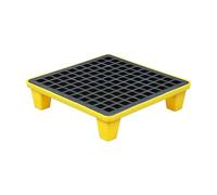 Plateforme de rétention modulaire anti-fuite pour palettes, entrepôts et usines : bac de récupération anti-fuite pour fûts et sous-sols, avec système de drainage, bac empilable, passages pou
