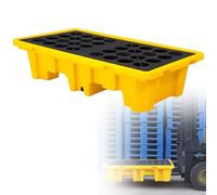 Plateforme de rétention modulaire anti-fuite pour palettes, entrepôts et usines ; bac de récupération étanche pour fûts et sous-sols ; plateforme avec fourreaux pour chariot élévateur ; plat