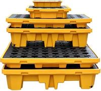 Plateforme de rétention modulaire pour palettes, entrepôts et usines, idéale pour les étagères murales de garage et les systèmes de contrôle des déversements d'huile. Plateau de rétention ét