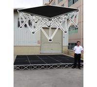 Plateforme de scène modulaire Portable pour Mariages et événements, Support Pliable de 3,3' x 3,3' / 4' x 4', idéal pour Les Spectacles, Les percussions et Les présentations, Hauteur 60 cm (
