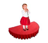 Plateforme de Scène Petite Estrade pour Spectacles D'enfants, Estrade Semi-circulaire de 10/15/20 cm pour Prises de Parole en Public, Estrade Portable avec Jupe(Red-A,100cm(39.4in)-10cm(4in))