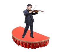 Plateforme de Scène Petite Scène de Spectacle pour Enfants, Scène Portative Demi-ronde avec Plinthe, Scène de Spectacle pour Orchestre, Marche de Discours pour Les Concerts(Red,100x50cm(39x19.6in))