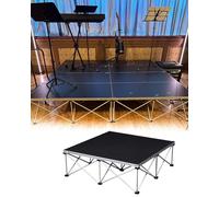 Plateforme de Scène Plateforme de Scène Pliable et Portable, Petite Plateforme Carrée en Forme de Mille-pattes, Support de Guitare Modulaire pour Concerts(20cm(8"),3.3x 3.3' (100x100cm))