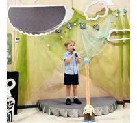 Plateforme de Scène Plateforme de Scène pour Spectacles D'enfants, Petit Podium Antidérapant pour Cinéma, Scène Modulaire Semi-circulaire avec Jupe pour Chant et Discours(Gray,100x50cm(39x19.6in))