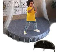 Plateforme de Scène Plateforme de Spectacle Robuste pour Le Chant Des Enfants, Système de Scène Semi-circulaire avec Jupes, Scène de Théâtre Portable pour Les Comédies Musicales(Gray)