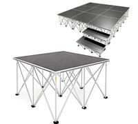 Plateforme de scène pliable portable, élévateur modulaire en aluminium robuste pour événements, mariages, concerts, foires, spectacles en plein air (122 x 37 x 60 cm)