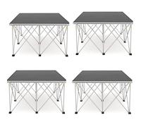 Plateforme de scène portable, 2 x 2 m, 4 petites scènes pliables avec système de verrouillage et pince latérale, scène carrée pour chant, parler, danser (hauteur 60 cm)