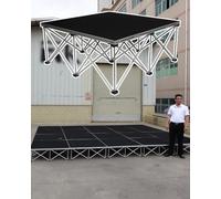 Plateforme de scène Portable 3,3' x 3,3' et 4' x 4' - Plateforme modulaire et Pliable pour Mariages, événements, percussions et Spectacles - 122 x 122 cm, Hauteur 20 cm (7,9")