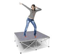 Plateforme de scène portable, pliable, 4 x 4, kit de scène de danse modulaire avec système d'emboîtement, hauteur sélectionnable, stable pour la performance musicale et la batterie