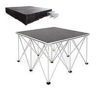 Plateforme de scène portable pliable de 0,4 x 1,2 m, support de scène modulaire en aluminium pour festivals de musique, événements d'entreprise et fonctions scolaires (121,9 x 37,1 x 60,9 cm)