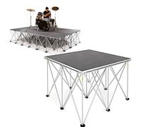 Plateforme de scène portable pliable en aluminium avec dessus antidérapant pour mariage, concert, fête, spectacle de DJ - Événement élévateur polyvalent de 122 cm de hauteur