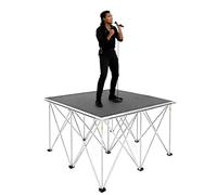 Plateforme de scène portable, pliable pour concerts et événements scolaires, design modulaire, 1 m x 1 m, hauteur 80 cm, compacte et facile à installer
