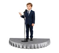 Plateforme de Scène Portable Semi-Circulaire avec Structure Galvanisée | Scène de Spectacle avec Plinthe, Capacité de Charge de 250kg, pour Maison École Église Professionnel(Gray,150x75x15cm)