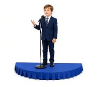 Plateforme de Scène Portable Semi-Circulaire avec Structure Galvanisée | Scène de Spectacle avec Plinthe, Capacité de Charge de 250kg, pour Maison École Église Professionnel(Blue,100x50x15cm)