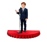Plateforme de Scène Portable Semi-Circulaire avec Structure Galvanisée | Scène de Spectacle avec Plinthe, Capacité de Charge de 250kg, pour Maison École Église Professionnel(Red,100x50x15cm)