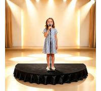 Plateforme de Scène Portable Semi-Circulaire Podium Événement avec Plinthe | Estrade de Scène pour Spectacles D'enfants pour Spectacles, Cabine Photo, Anniversaires et Écoles(Black,120x60x15cm)