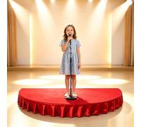 Plateforme de Scène Portable Semi-Circulaire Podium Événement avec Plinthe | Estrade de Scène pour Spectacles D'enfants pour Spectacles, Cabine Photo, Anniversaires et Écoles(Red,120x60x15cm)