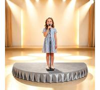 Plateforme de Scène Portable Semi-Circulaire Podium Événement avec Plinthe | Estrade de Scène pour Spectacles D'enfants pour Spectacles, Cabine Photo, Anniversaires et Écoles(Gray,120x60x15cm)