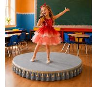 Plateforme de Scène Portative, plateforme de scène antidérapante pour enfants avec jupe amovible, pour spectacles de chant/musique scolaires(Gray B,39.4x39.4in)