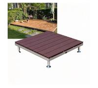 Plateforme de Terrasse Basse, Parquet en Bois Composite pour Jardin | Kit de Carreaux de Terrasse Flottante Robustes Étanches, Réglable en Hauteur pour Camping/Porc(Brown,84cm(33in))