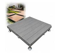 Plateforme de Terrasse de Camping Modulaire, Revêtement WPC Réglable | Pieds de Support Métalliques, Installation Facile par Clipser pour Terrasse, Balcon, Jardin(Gray,84cm(33in))