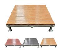 Plateforme de Terrasse en Composite, Kit de Terrasse Flottante Modulaire | 84 x 84 cm Plateforme Surélevée Résistant aux Intempéries, Plots Réglable, Camping Cour Balcon(Teak,15.7-17.7in/40-45cm)