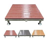 Plateforme de Terrasse en Composite, Kit de Terrasse Flottante Modulaire | 84 x 84 cm Plateforme Surélevée Résistant aux Intempéries, Plots Réglable, Camping Cour Balcon(Redwood,19.7-21.7in/50-55cm)