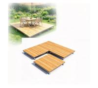 Plateforme de Terrasse Modulaire Bois Composite, Kit de Terrasse Flottante | Sol surélevé bas profil, Carreaux Encastrables à Hauteur Réglable, pour Camping Jardin Extérieur(200cm/78.7in)