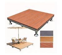 Plateforme de Terrasse Modulaire WPC, Carreaux Encastrables en Composite | Revêtement de Sol Extérieur à Hauteur Réglable, Cadre Métallique, pour Jardin, Camping, Scène(Red,84cm/33in)