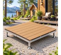 Plateforme de Terrasse pour Cabane, Base de Terrasse Extérieure Surélevée | Module de 100 × 100 cm, Pieds Réglables, Cadre en Acier Inoxydable, pour Campings et Locations de Vacances(Natural)