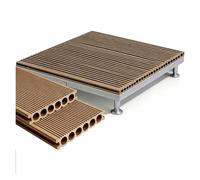 Plateforme de Terrasse Préfabriquée en Composite, Hauteur Réglable | Facile à Installer, Modulaire, Kit de Terrasse, pour Salon de Jardin, Camping et Stand d'Événement(Brown)