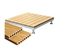 Plateforme de Terrasse Préfabriquée en Composite, Hauteur Réglable | Facile à Installer, Modulaire, Kit de Terrasse, pour Salon de Jardin, Camping et Stand d'Événement(Yellow)