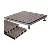 Plateforme de Terrasse Préfabriquée en Composite, Hauteur Réglable | Facile à Installer, Modulaire, Kit de Terrasse, pour Salon de Jardin, Camping et Stand d'Événement(Gray)